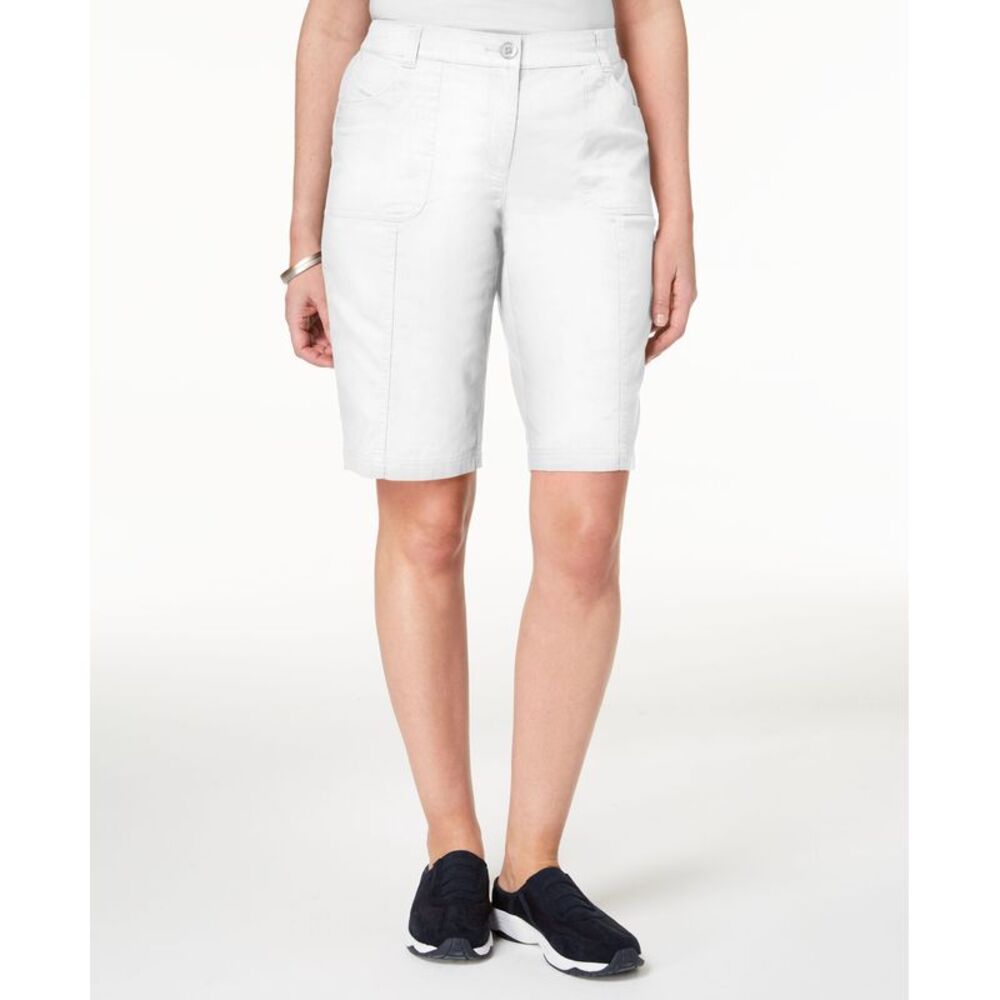 Karen Scott Mid Rise Cotton Shorts